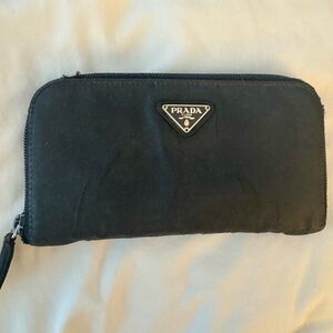 Prada Black Zip-Around Wallet